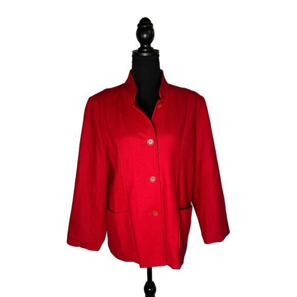 White Stag Women’s Red Wool Blend Jacket, Large, Pre-owned - Picture 3 of 6